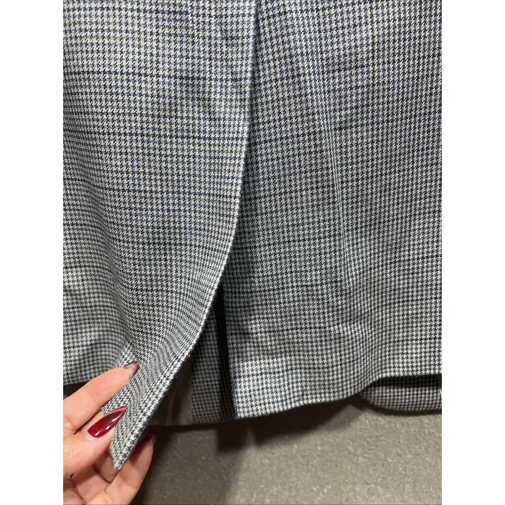Ralph Lauren Dillard's Sport Jacket Blazer Mens Size 48R Silk Wool Houndstooth